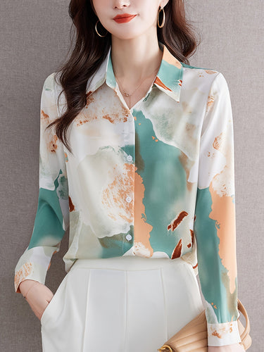 Elegant Watercolor Print Shirt My Western